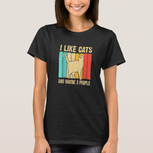Camiseta Retro Me Gustan Los Gatos Y Quizá 3 Gatos Mamá