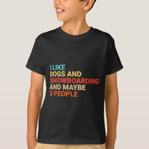 Camiseta Retro Me Gustan Los Perros Y El Snowboard Amante D