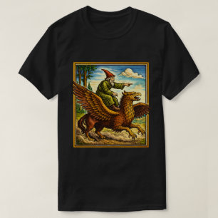 Camiseta Retro Medieval Fantasía de Jinete de Cara