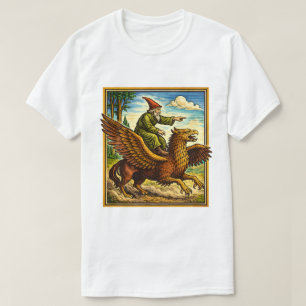Camiseta Retro Medieval Fantasía de Jinete de Cara