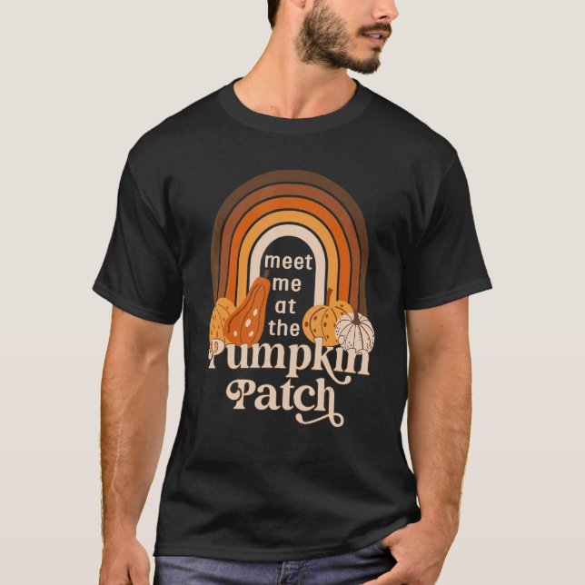 Camiseta Retro Meet Me At The Pumpkin Patch Cute Pumpkin Th (Anverso)