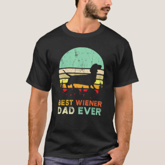 Camiseta Retro Mejor Perro Wiener Papá Dachshund Doxie Masc