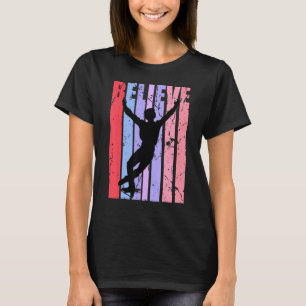 Camiseta Retro Mens Patinaje Hielo Vintage Hombres Figura S