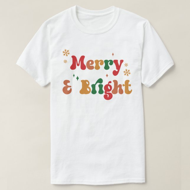 Camiseta Retro Merry & Bright v2 (Diseño del anverso)