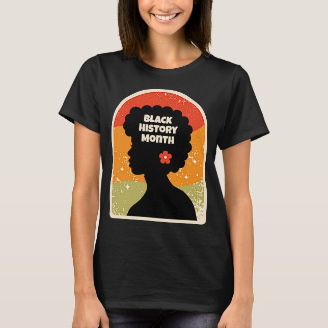 Camiseta Retro Mes de Historia Negra Mujer Africana (Anverso)