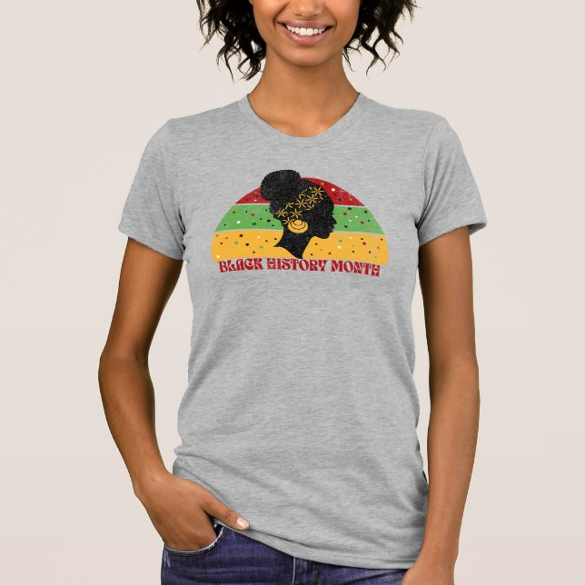 Camiseta Retro Mes de Historia Negra Mujer Africana (Anverso)