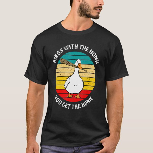 Camiseta Retro Mess Con Honk Obtén La Granja De Pato De Gan (Anverso)
