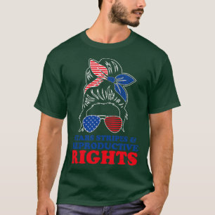 Camiseta Retro Messy Bun Pro Choice Stars Stripes Reproduct