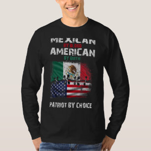 Camiseta Retro Mexicano Por Estadounidense De Sangre Por Na