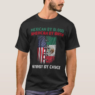 Camiseta Retro Mexicano Por Estadounidense De Sangre Por Na