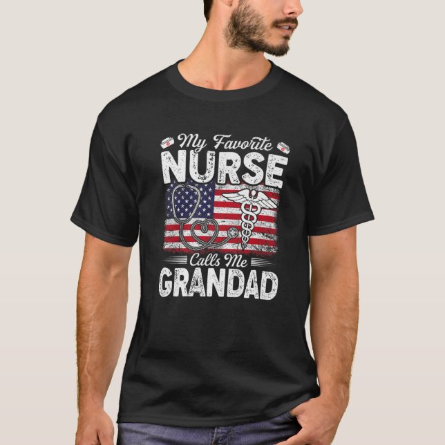 Camiseta Retro Mi Enfermera Favorita Me Llama Grandad Ameri (Anverso)