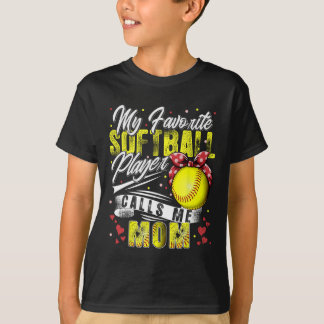Camiseta Retro Mi jugador de softbol favorito me llama mamá