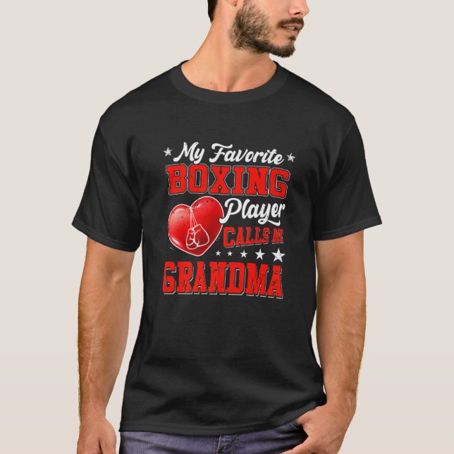 Camiseta Retro Mi jugador favorito de boxeo me llama abuela (Anverso)