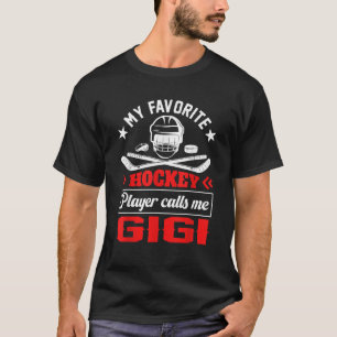 Camiseta Retro Mi jugador favorito de hockey me llama Gigi