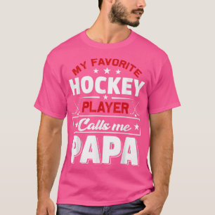 Camiseta Retro Mi jugador favorito de hockey me llama papá