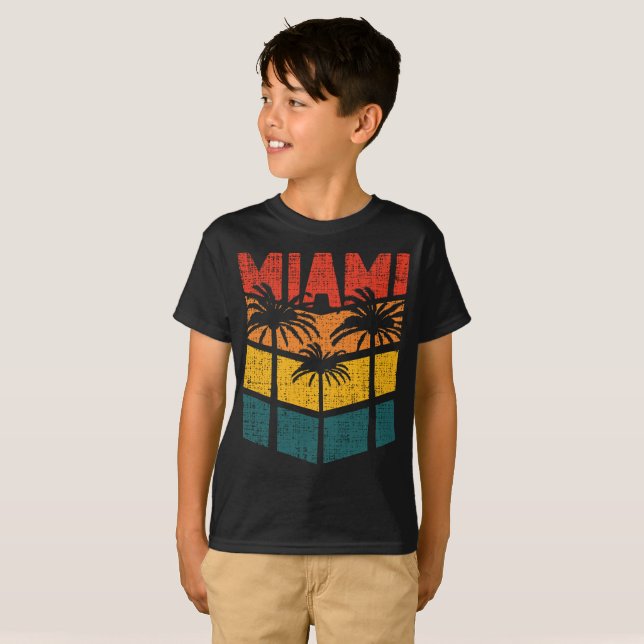 Camiseta Retro Miami Florida Beach Souvenir Palm Tree 80 (Anverso completo)