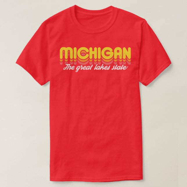 Camiseta Retro Michigan, el estado de los Grandes Lagos (Diseño del anverso)