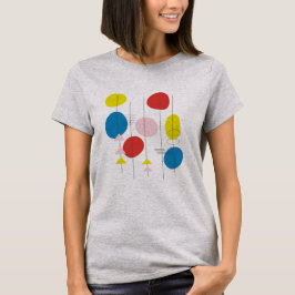 Camiseta Retro Mid Century Mod Atomic Art | Amarillo y azul