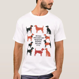 Camiseta Retro Mid-Century Modern Dogs 50s 60s Style abstra