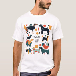 Camiseta Retro Mid-Century Modern Dogs 50s 60s Style abstra