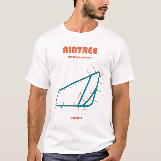 Camiseta Retro Minimalist Aintree Racecourse Line Art Print (Anverso)