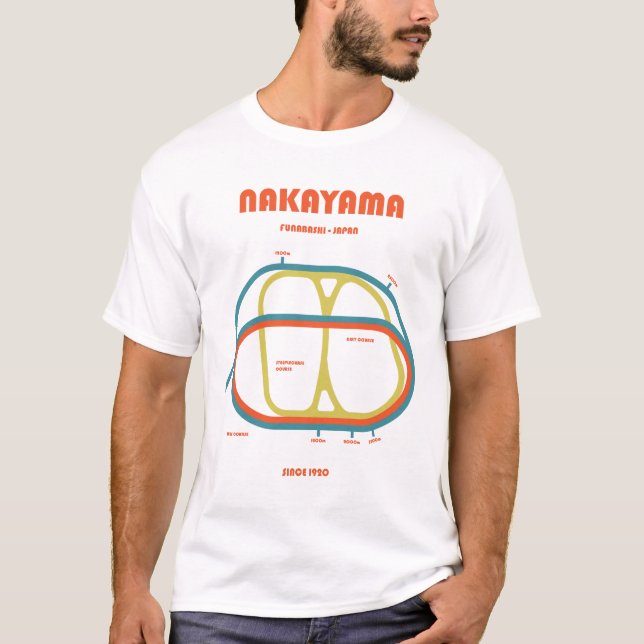 Camiseta Retro Minimalist Nakayama Racecourse Line Art Prin (Anverso)
