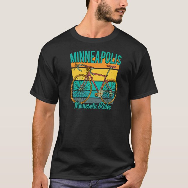 Camiseta Retro Minnesota Rider Para Minneapolis Bike Enthus (Anverso)