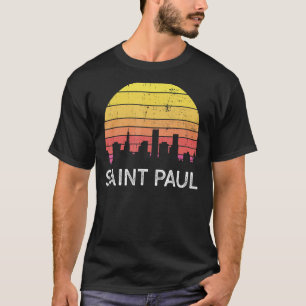 Camiseta Retro Minnesota Saint Paul Skyline Vintage Urban B