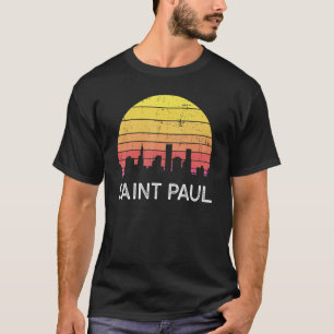 Camiseta Retro Minnesota Saint Paul Skyline Vintage Urban B