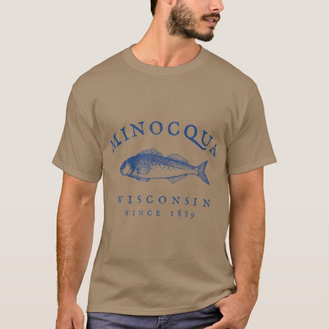 Camiseta Retro Minocqua Wisconsin Fishing (Anverso)