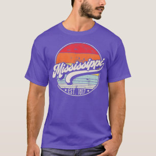 Camiseta Retro Mississippi Home State MS Cool 70s Style Sun