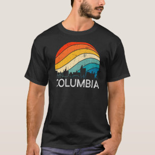 Camiseta Retro Missourii Columbia Skyline Vintage Urban Sky