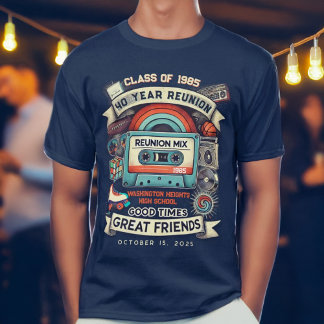Camiseta Retro Mixtape Vintage High School Class Reunion