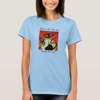 Camiseta Retro Mod Black Cat T Pop Artist Jan A Sullivan