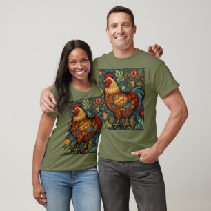 Camiseta Retro moda boho gallinero