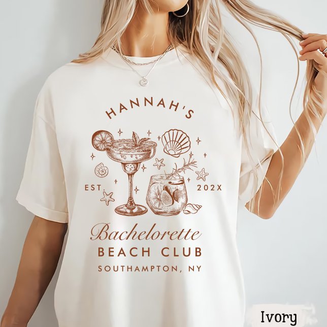 Camiseta Retro Modern Blue & Brown Bachelorette Weekend (Subido por el creador)