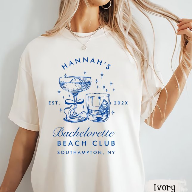 Camiseta Retro Modern Pink & Blue Bachelorette Weekend (Subido por el creador)