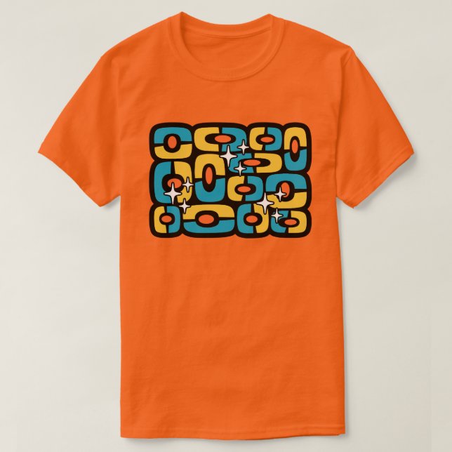 Camiseta Retro Moderno de Mitad de Siglo Cósmico Abstracto (Diseño del anverso)