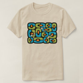 Camiseta Retro Moderno de Mitad de Siglo Cósmico Abstracto