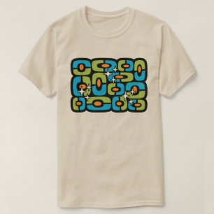 Camiseta Retro Moderno de Mitad de Siglo Cósmico Abstracto