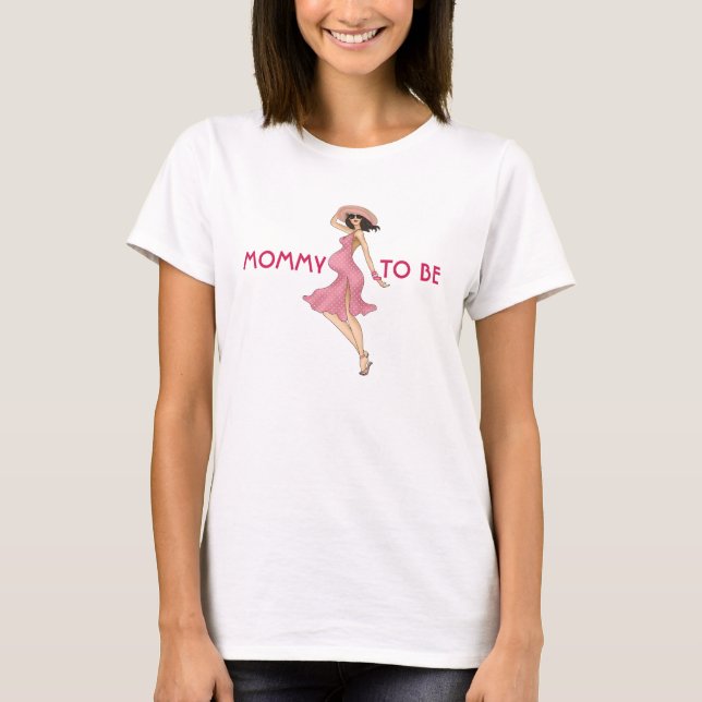 Camiseta Retro Mom Brunette 2 Baby Shower Fiesta (Anverso)