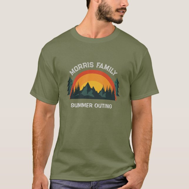Camiseta Retro Montaña de vacaciones para familias (Anverso)