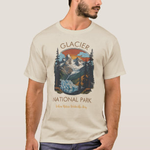 Camiseta Retro Montaña Parque Nacional Glaciar 