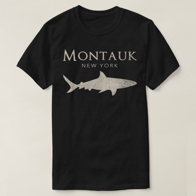 Camiseta Retro Montauk NY Shark (Diseño del anverso)