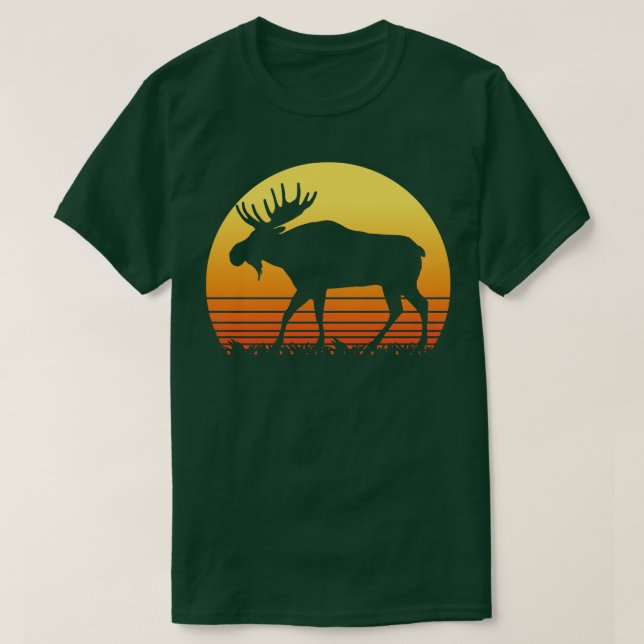 Camiseta Retro Moose Sun Silhouette (Diseño del anverso)