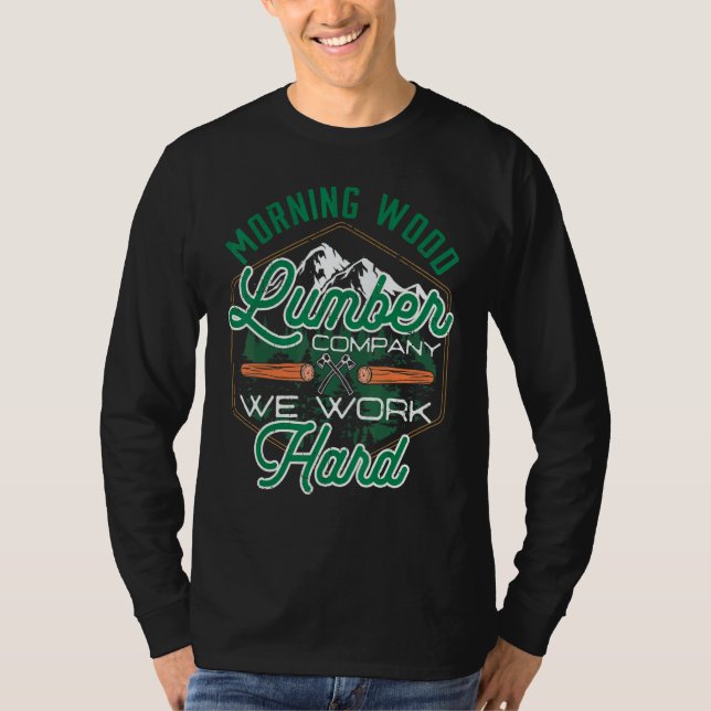 Camiseta Retro Morning Wood Lumber Company Camping Woodman (Anverso)