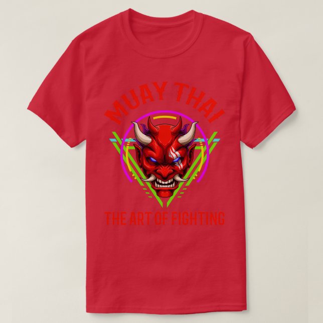 Camiseta Retro Muay Thai Oni Demon Thai Boxing (Diseño del anverso)
