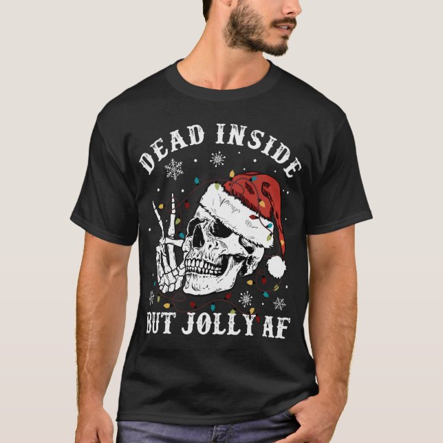 Camiseta Retro Muerto Dentro Pero Jolly Af Navidades De Esq (Anverso)