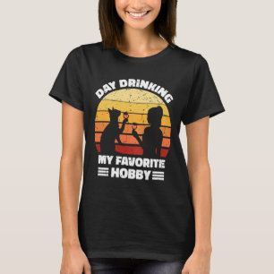 Camiseta Retro Mujer Vino El Día Del Gato Beber Mi Favori