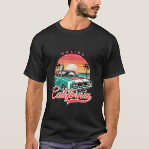 Camiseta Retro Músculo Clásico Coche Malibu California Beac